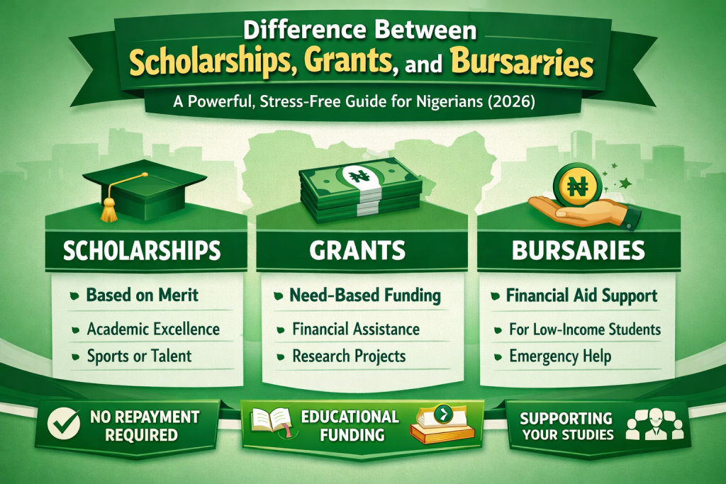 Difference Between Scholarships, Grants, and Bursaries
