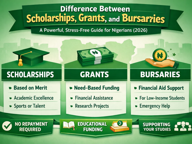 Difference Between Scholarships, Grants, and Bursaries