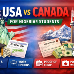 USA vs Canada for Nigerian students comparing student visas, study costs, proof of funds, and post-study work options
