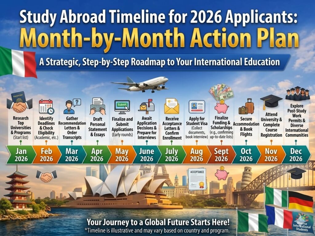 Study Abroad Timeline for 2026 Applicants: The Ultimate Month-by-Month Action Plan